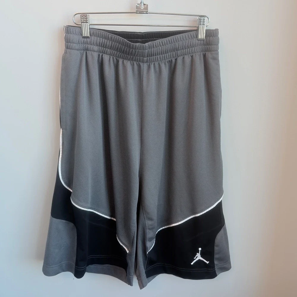 Jordan Basketball Shorts Mens Medium Grey Excellent Mesh Colorblock 639207-001